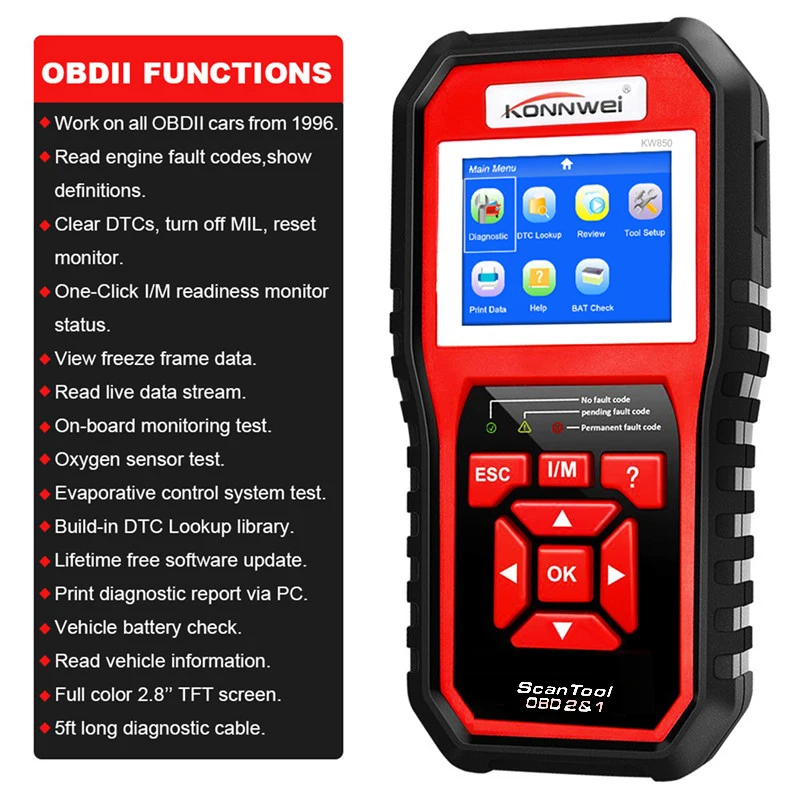 OBD2 сканер CAN J1850 автоматический полностью функциональный автомобильный