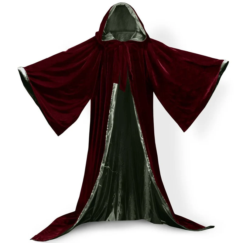 Long Sleeve Velvet Halloween Hooded Cloaks Winter Bridal Capes Warm Christmas Floor Length Wedding shawl cloak Wrap | Свадьбы и