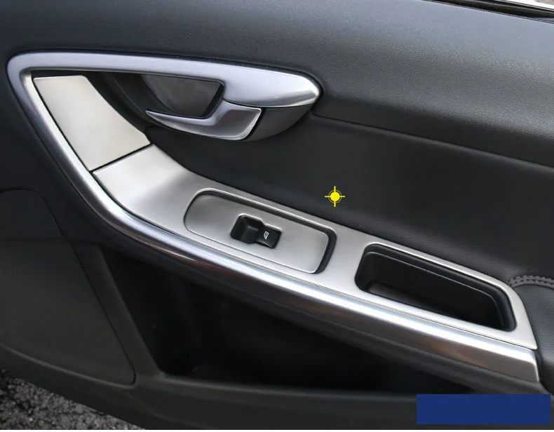 Для Volvo XC60 S60 V60 нержавеющая сталь внутренняя дверь подлокотник окно Лифт кнопка крышка внутренняя отделка 7 шт./4 шт. автомобильный Стайлинг 2010