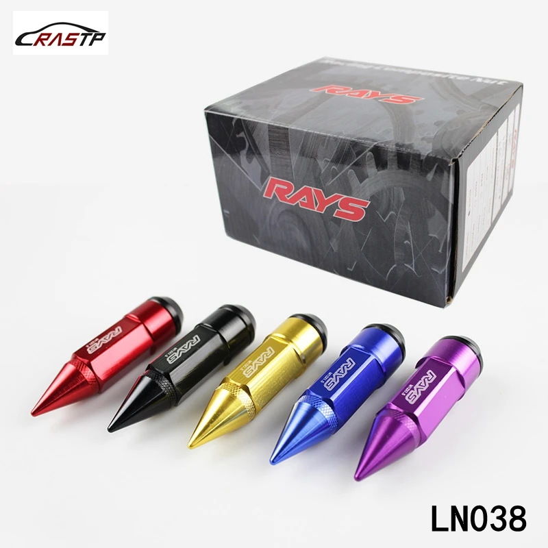 RASTP- Aluminum Alloy RAYS Racing Composite Nut Anti Theft Steel Head Lock Wheel Lug Nut Bolt With Spikes RS-LN038