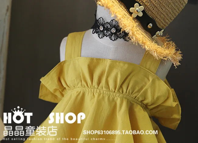 2017 spring&ampsummer new baby girls dress Strapless for girl party white yelllow kids vestido sweet Princess | Детская одежда и