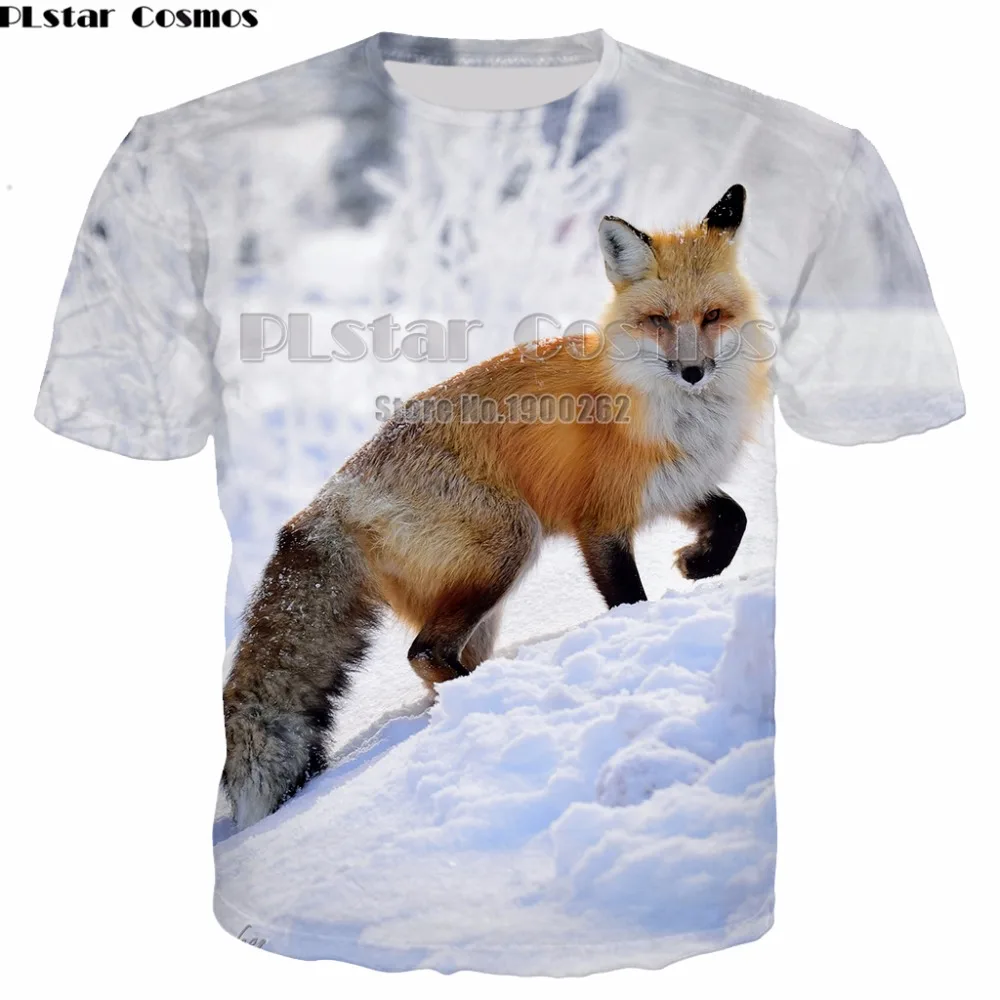 Милые новые модные мужские и женские футболки PLstar CosmosFox с принтом животных 3D
