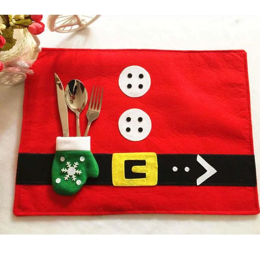 2 шт./лот рождественские чулки салфетки нож и вилка коврик украшения для дома Feliz