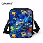 Женская мини-сумка через плечо, с принтом тропических рыбок