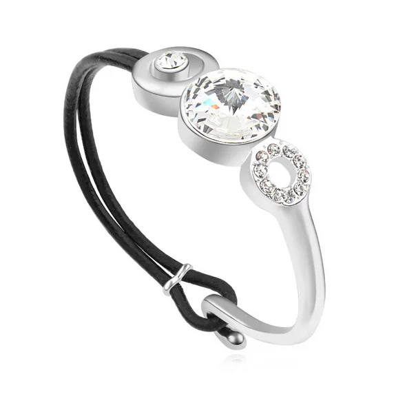 Браслет женский из натуральной кожи с кристаллами Сваровски|crystal swarovski bracelet|luxury