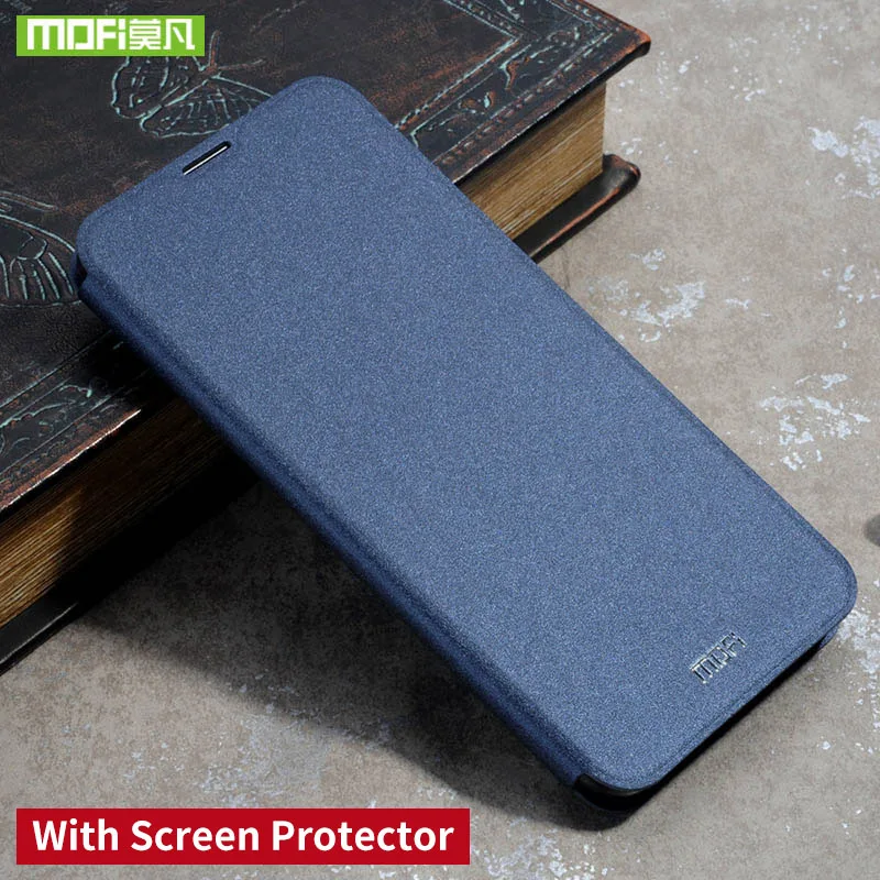 With screen glass Чехол для Xiaomi Mi Play, силиконовый флип-кейс, кожаный чехол Xiomi, Mofi для Xiaomi Mi Play, чехол Xaomi 360, противоударный чехол из ТПУ - Цвет: With screen glass