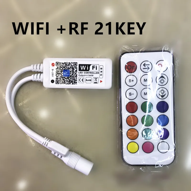 Wifi RGB LED контроллер Мини DC12V с RF 21Key/IR 24Key пульт дистанционного управления для