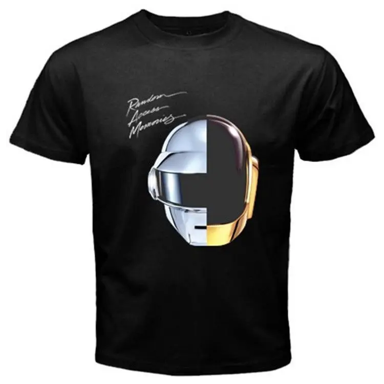 Daft Punk Random Access Воспоминания черная футболка дешевая распродажа 100% хлопковые