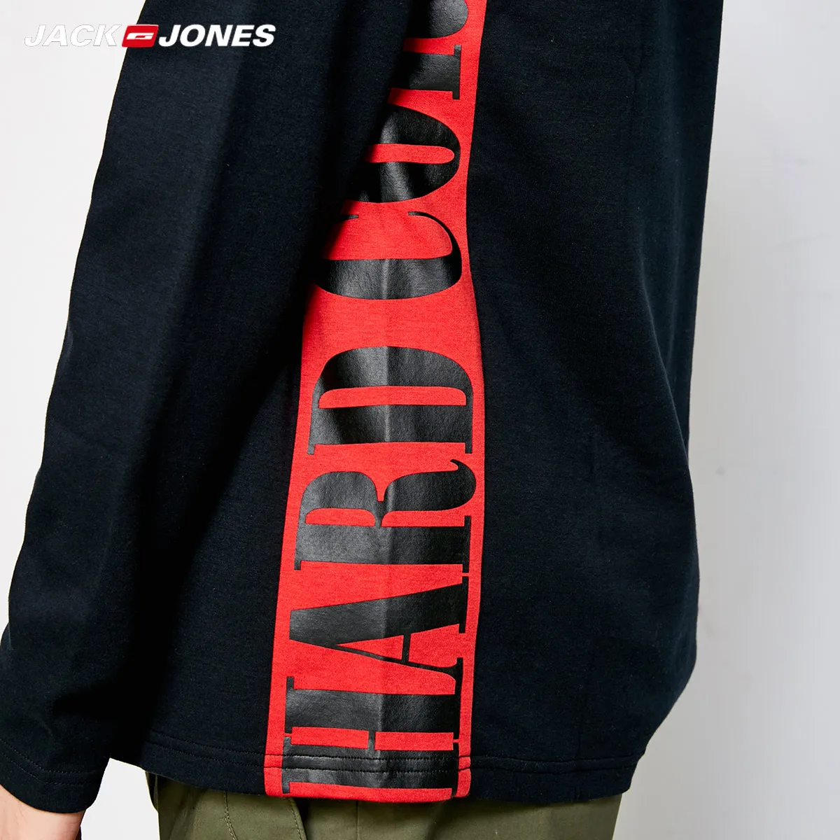 MLMR Мужская хлопковая футболка с буквенным принтом Однотонная длинными рукавами