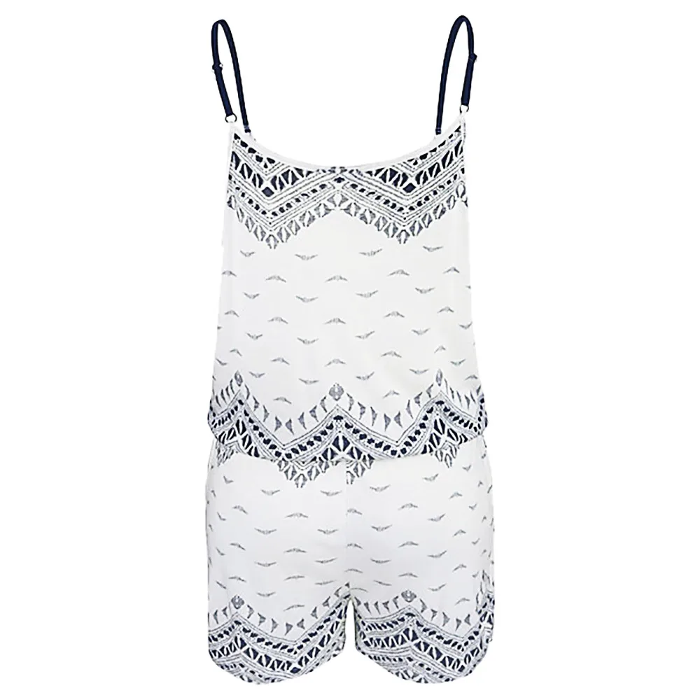 Fashion Summer Jumpsuit 2019 Women Ladies Bohemian Playsuit Casual Sleeveless Backless Elastic Waist Print Mini Romper 10Apr 3 | Женская