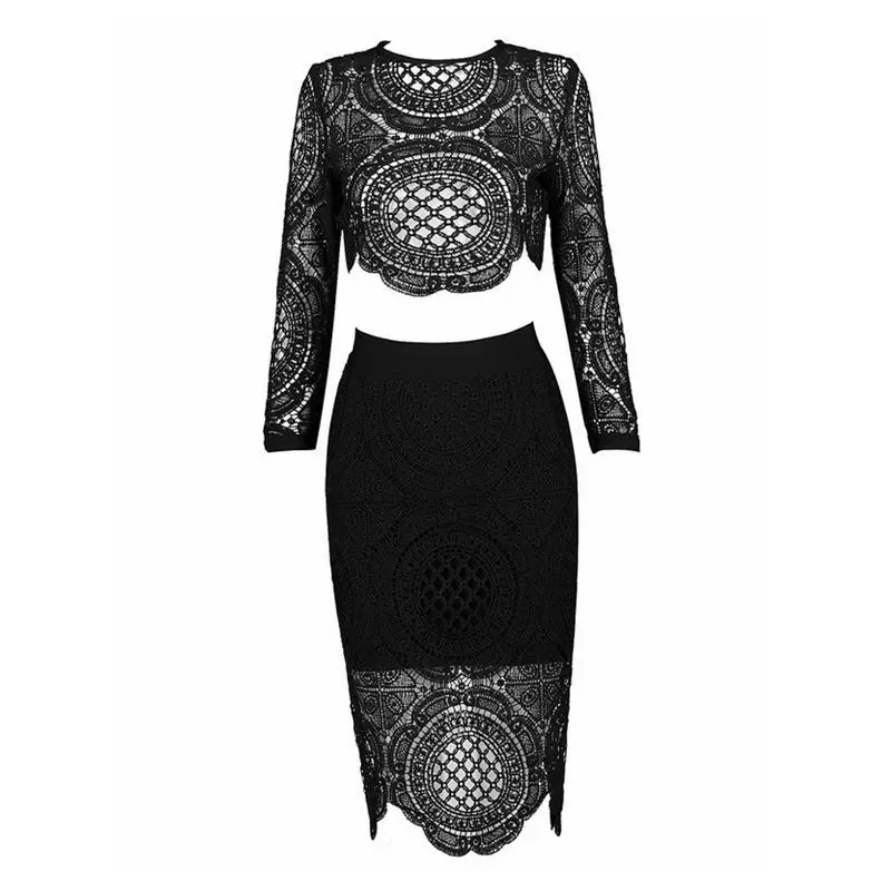 2017 весеннее Платье женское элегантное кружевное из 2 предметов Бандажное платье