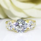 Кольцо с бриллиантами для женщин, 14 к, желтое золото