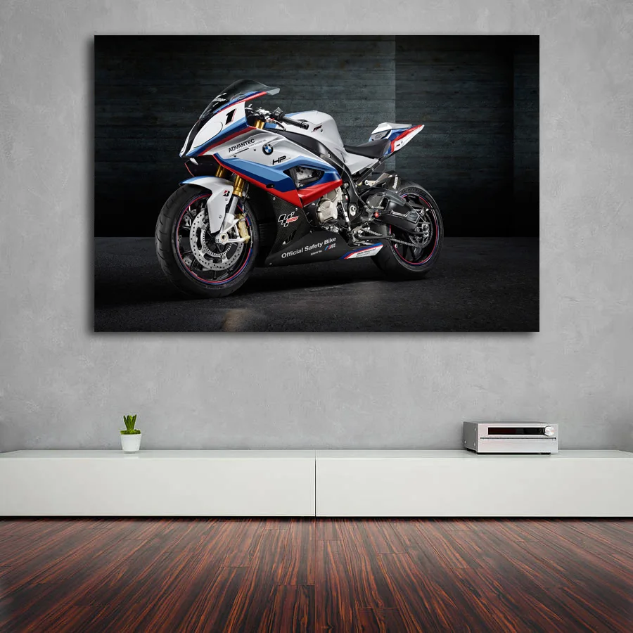 Мотоциклов Superbike B M W s1000rr рисунок Печатный настенный художественный постер