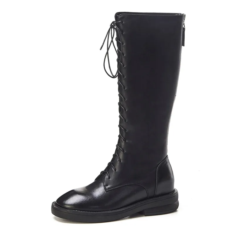 Женские сапоги для верховой езды FEDONAS до колена из натуральной кожи на молнии