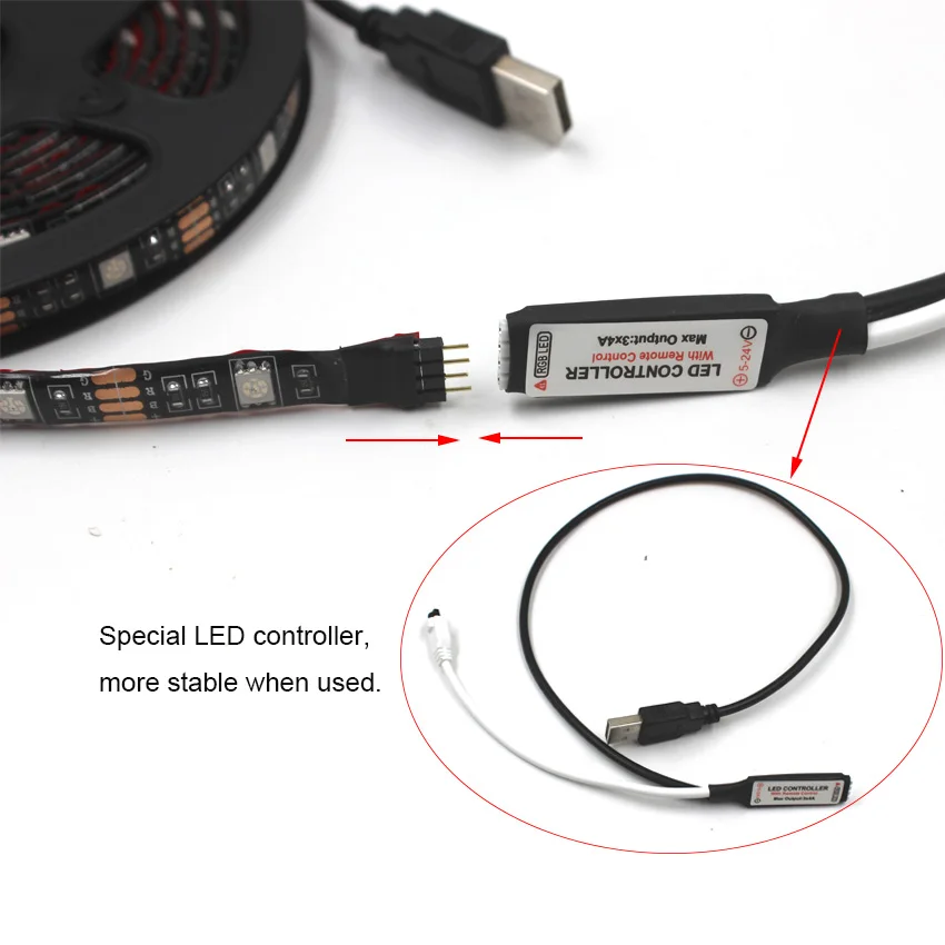 IKVVT USB Светодиодная лента световая лампа 5050 SMD RGB кабель 44k пульт дистанционного