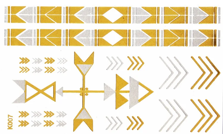 Водостойкие металлические Временные татуировки 12 различных типов красивые Flash &