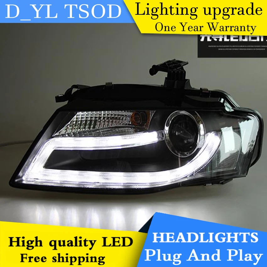 D_YL Car Styling for Audi A4 Headlights 2008-2012 A4L LED Headlight DRL Bi Xenon Lens High Low Beam Parking HID Fog Lamp | Автомобили и