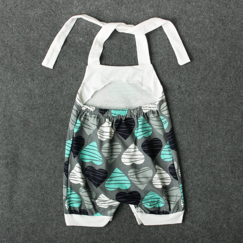 Летние детские комбинезоны для маленьких девочек милые с принтом в форме сердца