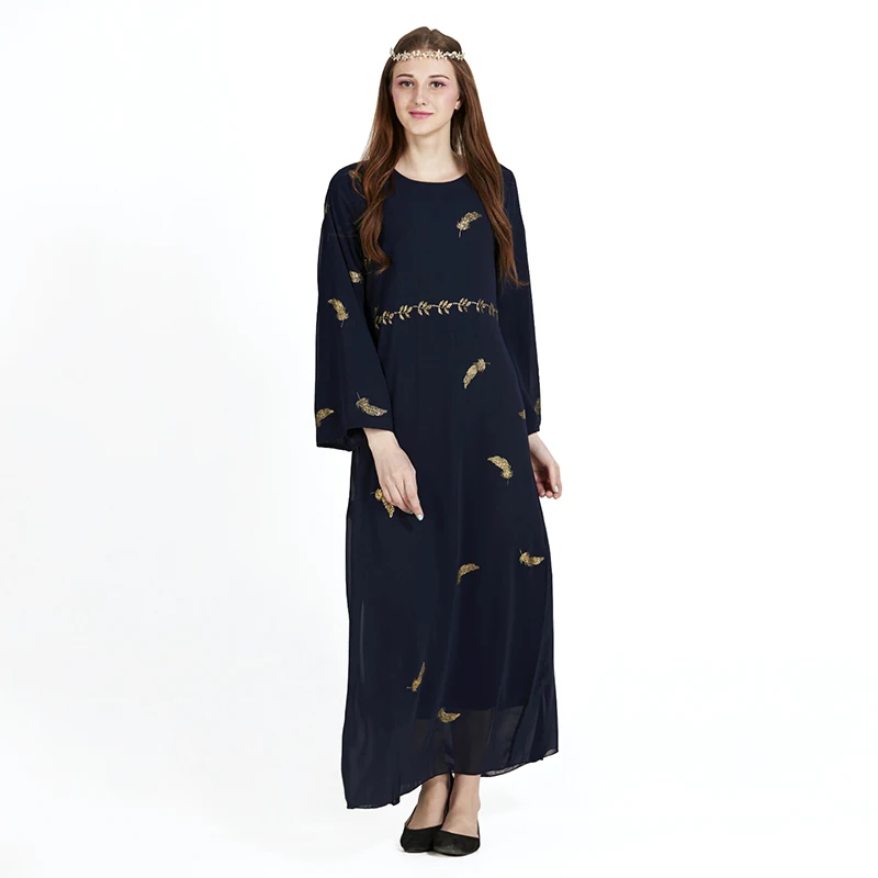 Новая мода мусульманских Абаи хлопок исламский Костюмы Vestido женский халат