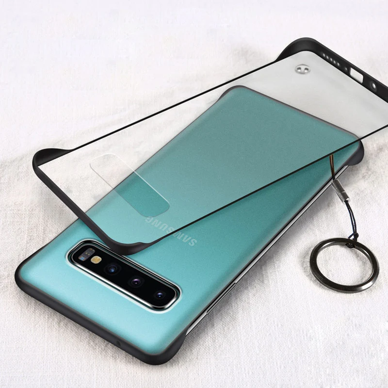 Lovebay Phone Case For Samsung S10 Plus Luxury Frameless Ring Design Scrub Hard PC Ultra Thin Cover Back Shell |