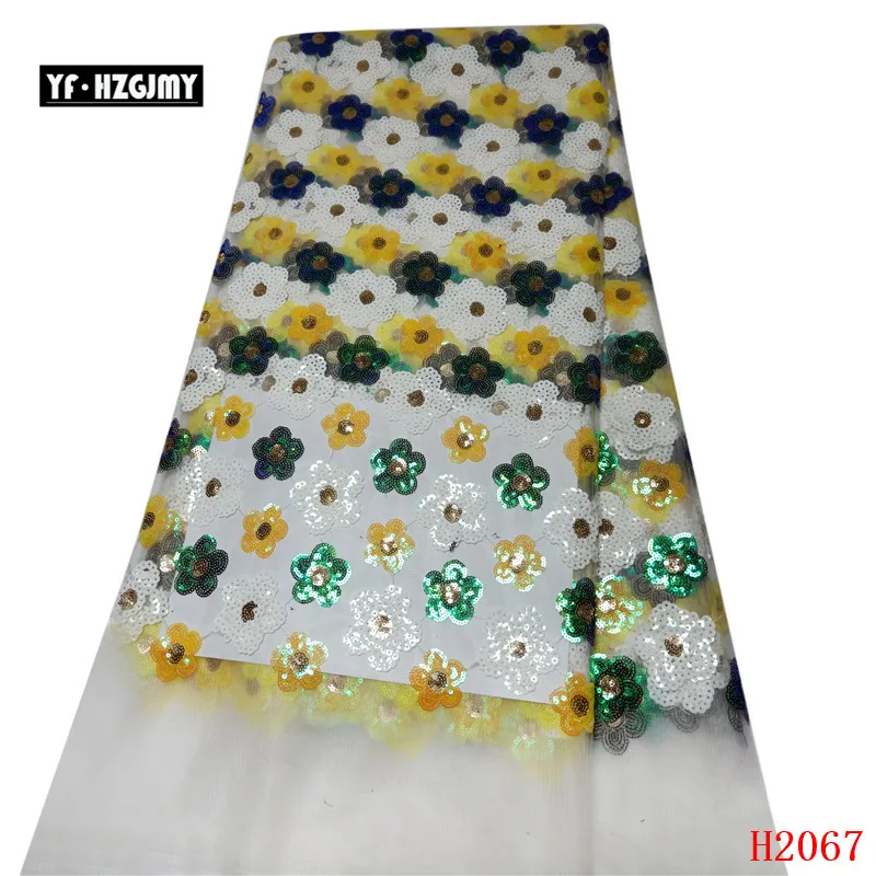 YF HZGJMY Hot selling 3D flowers sequins lace fabric material french net tulle high quality evening dress A2067-1 | Дом и сад