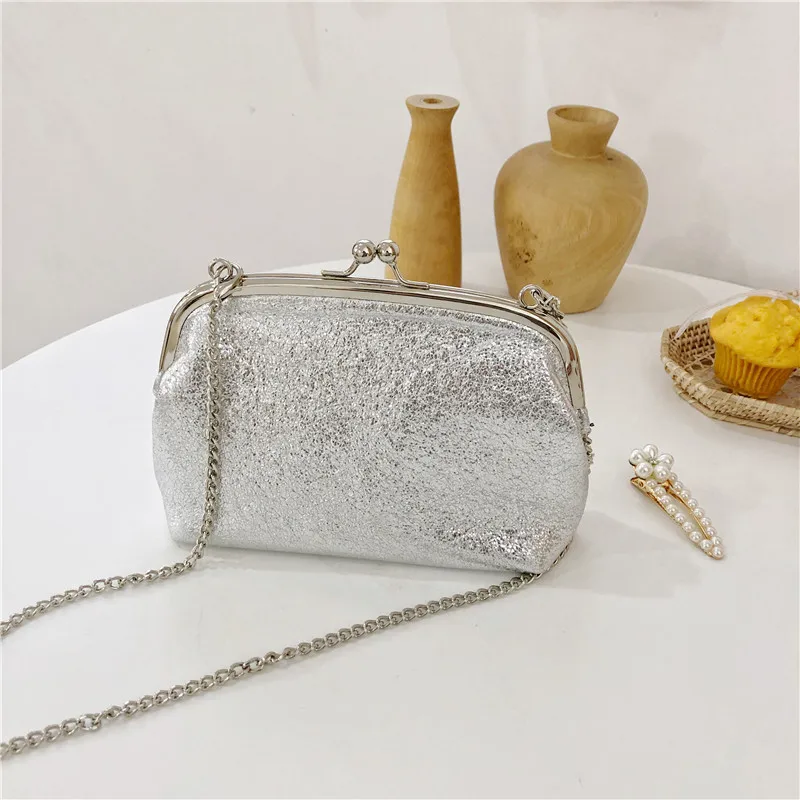 Новинка Весна и лето на заказ трещины серебряный зажим сумка Мини Простой одно