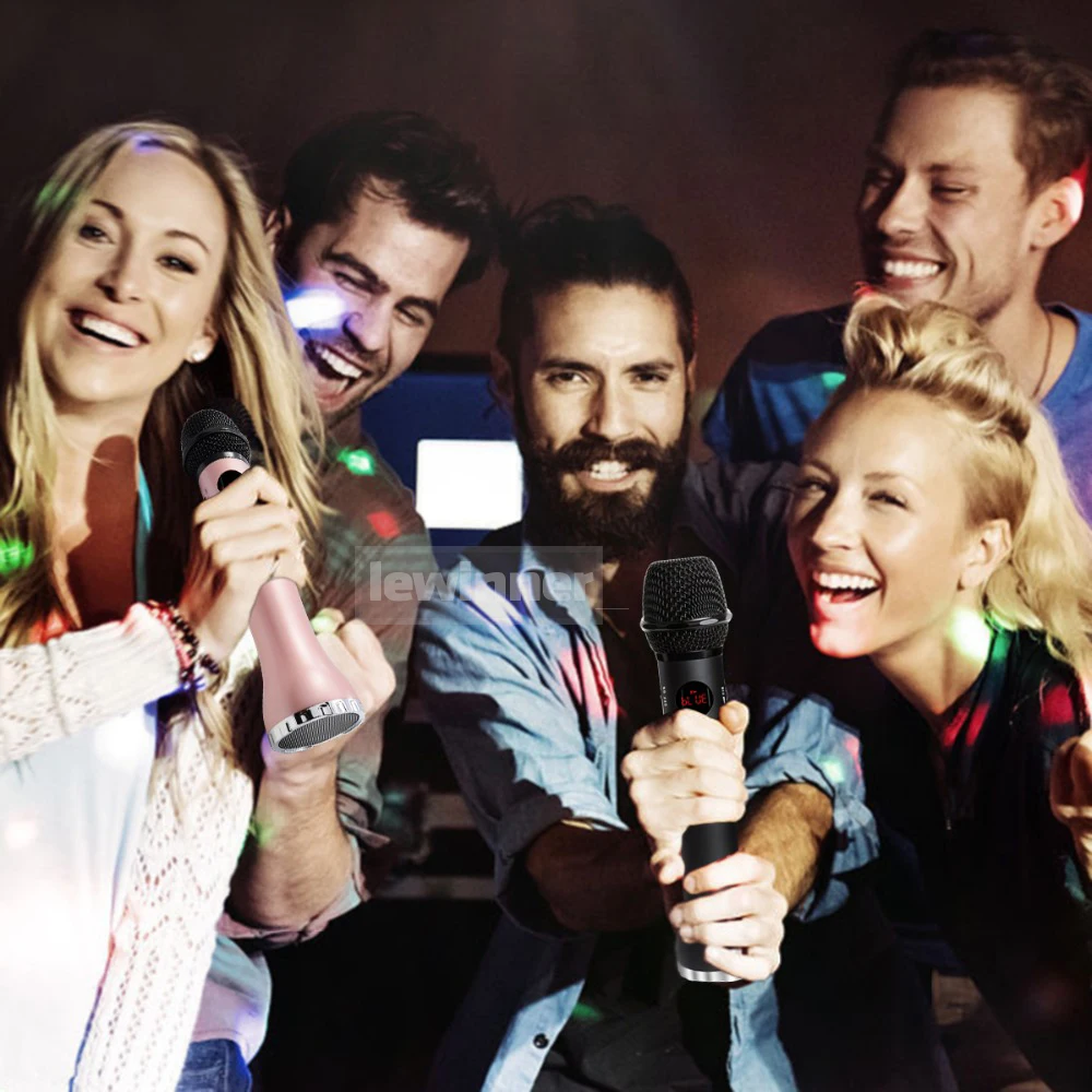 Профессиональный микрофон Lewinner беспроводной динамический для караоке Bluetooth iPhone