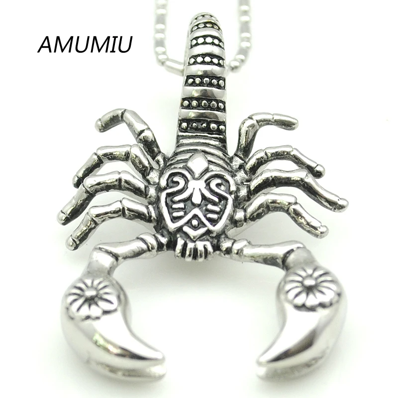 Подвеска AMUMIU в виде скорпиона золотого цвета ожерелье из нержавеющей стали с