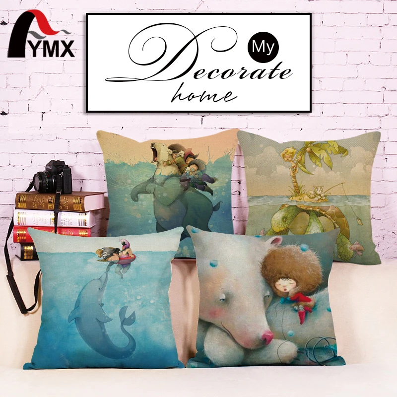 Творческие Мультяшные подушки 45*45 см комплекты мягких автомобильных наволочек