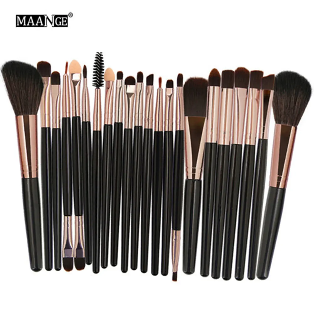MAANGE Pro 22/25 шт. набор кистей для макияжа кисточки для смешивания и контура глаз тени ресниц Вентилятор Уход за кожей лица губ Румяна Косметика Макияж Кисти Набор - Handle Color: 22PCS