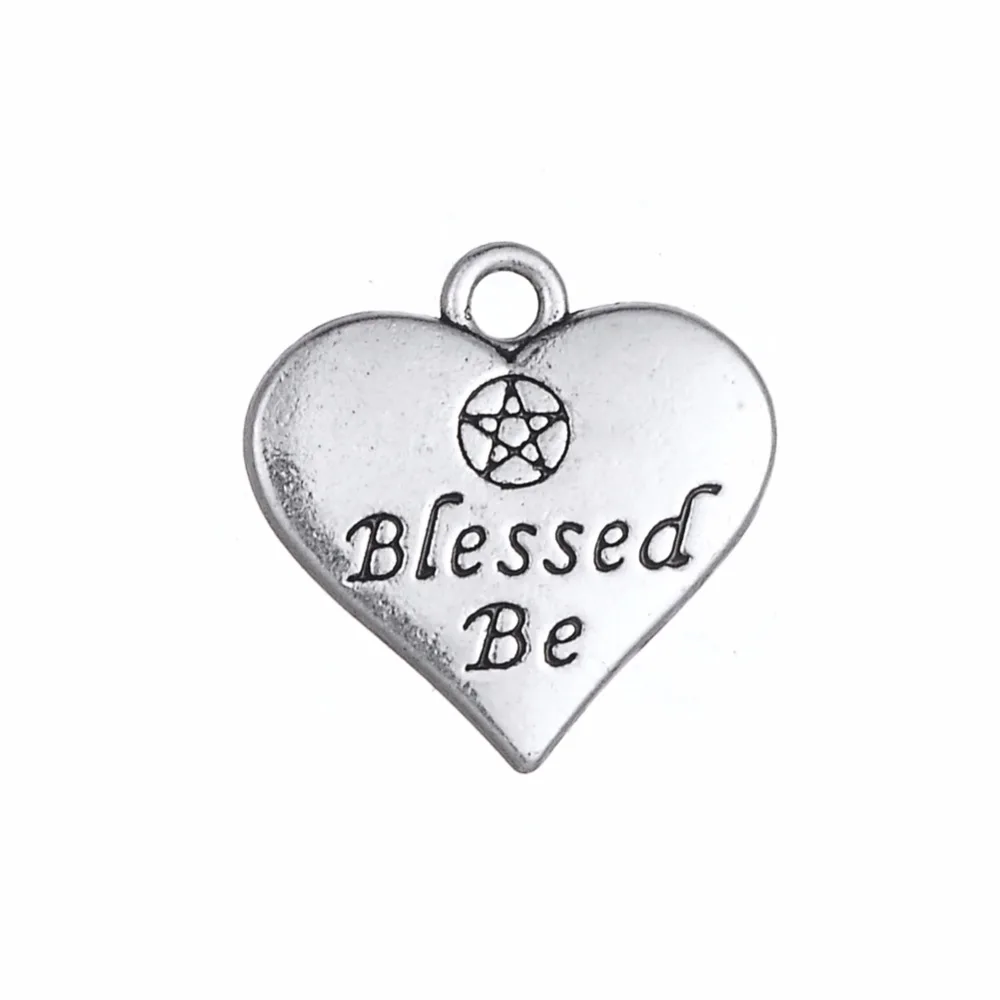 Подвеска Teamer Heart Charm с надписью Be Wicca Pentacle Двусторонняя подвеска пентаграммой для