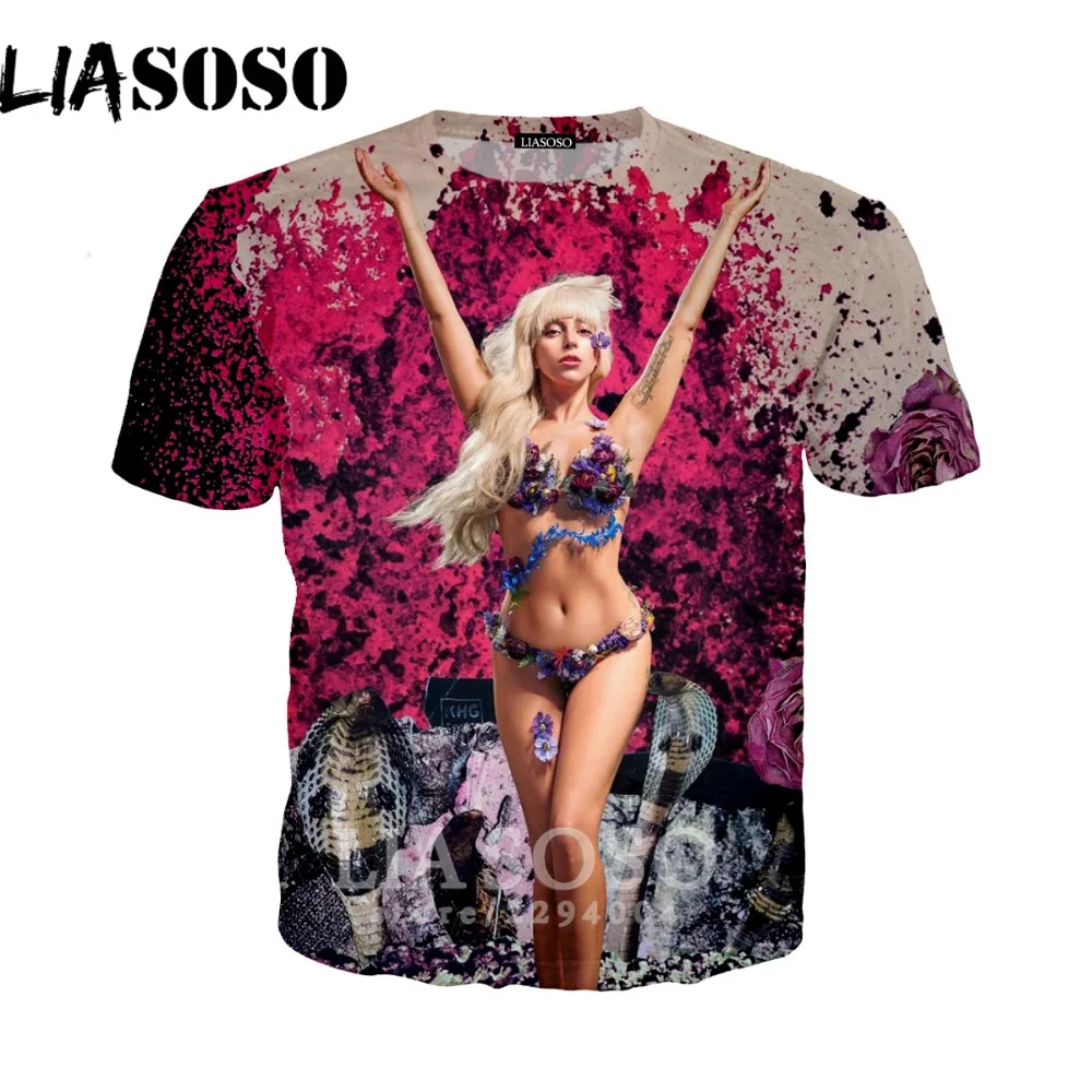 LIASOSO брелок для ключей в стиле ретро пуловер футболка сексуальная леди гага 3D