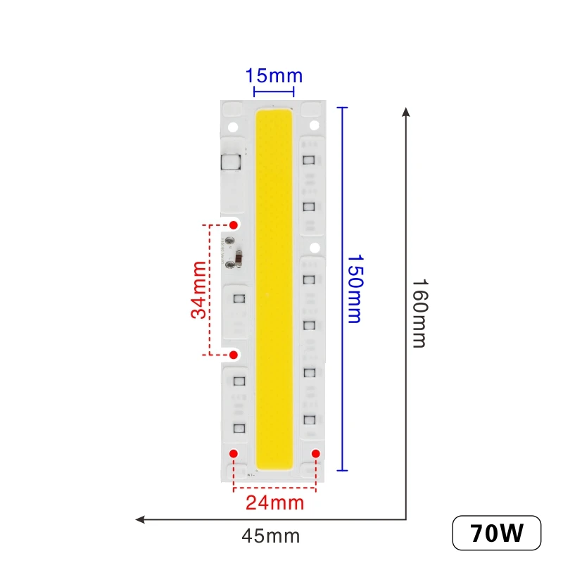70W LARZI светодиодный COB лампа Чип 30 Вт 50 Вт 70 Вт 100 Вт 120 Вт 150 Вт AC 220 В 110 В IP65 Smart IC подходит для DIY светодиодный прожектор холодный белый теплый белый - Испускаемый цвет: 70W