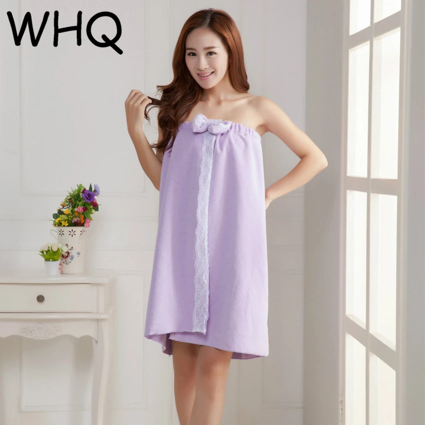 Банные полотенца для душа женские Волшебные банные из микрофибры с бантом