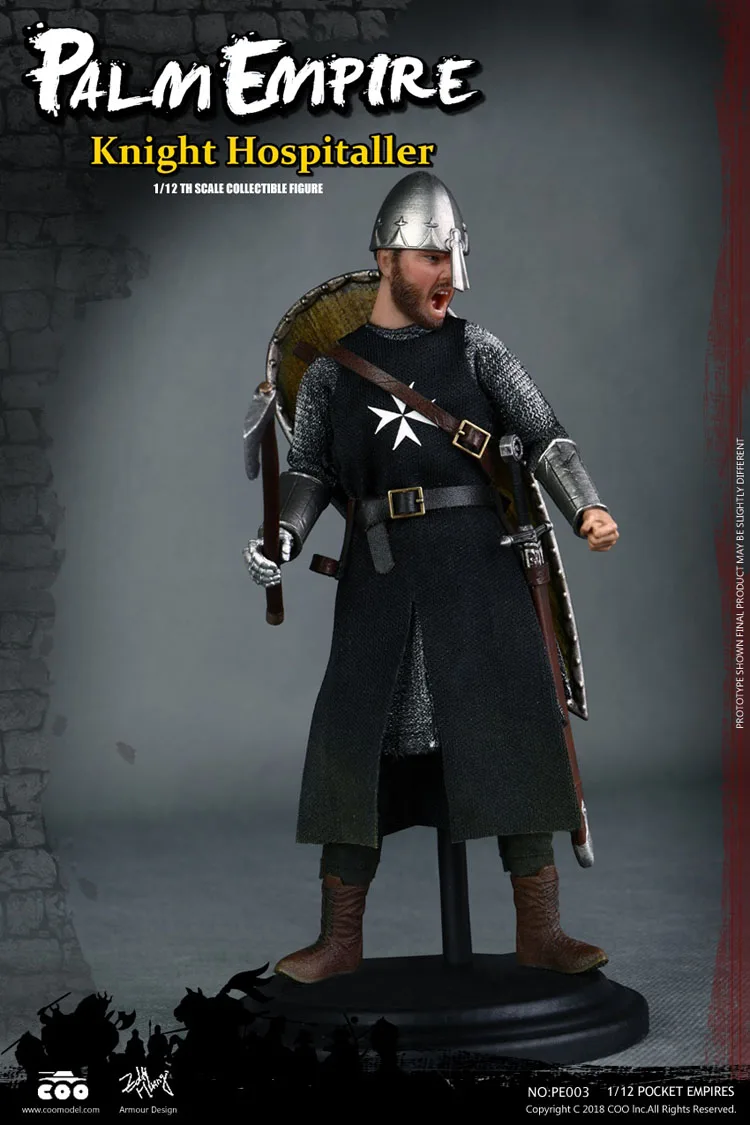 03HOSPITALLER KNIGHT COOMODEL 1/12 масштаб Teutonic Тамплиер Hospitaller рыцарские воины Мужская фигурка Коллекционная фигурка куклы модель - Цвет: 03HOSPITALLER KNIGHT