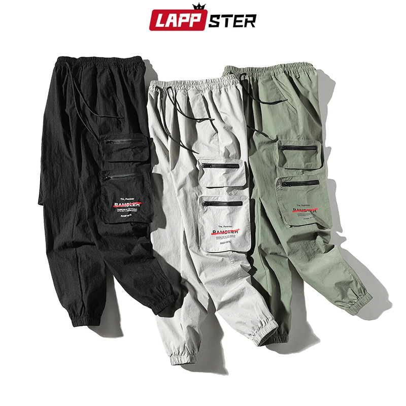 Брюки-карго LAPPSTER мужские с карманами Японская уличная одежда джоггеры на молнии