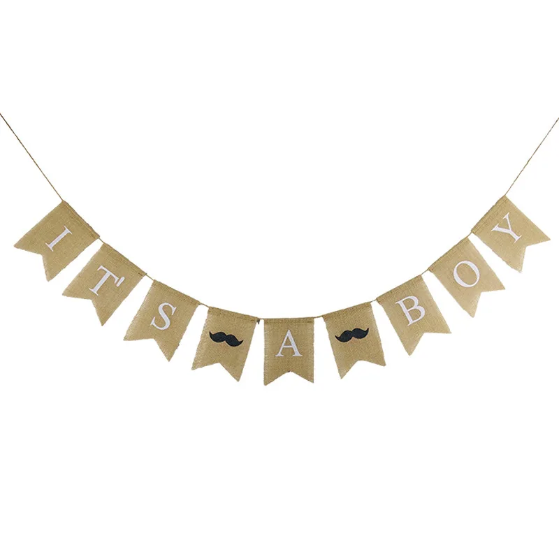 Это мальчик и это девочка Мешковина пол раскрывает баннер крещение детская