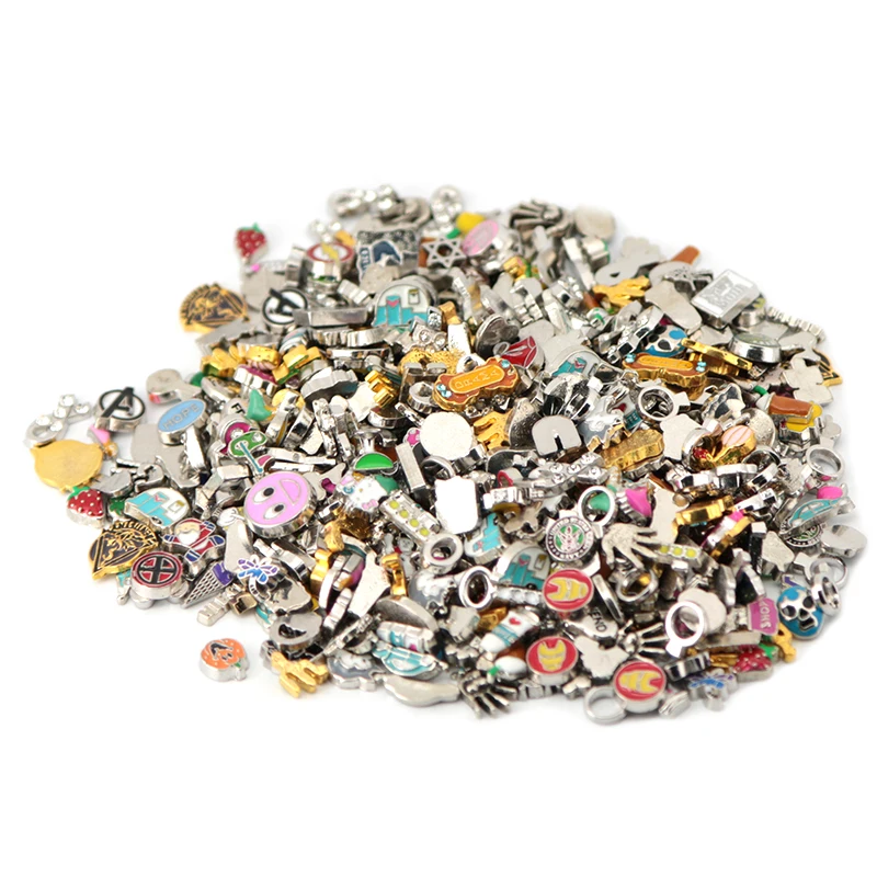 

50pcs/lot Wholesale Mix Style More Than 999 Designs Zinc Alloy Metal Floating Charm For Memory Glass Locket Charm Free Shipping
