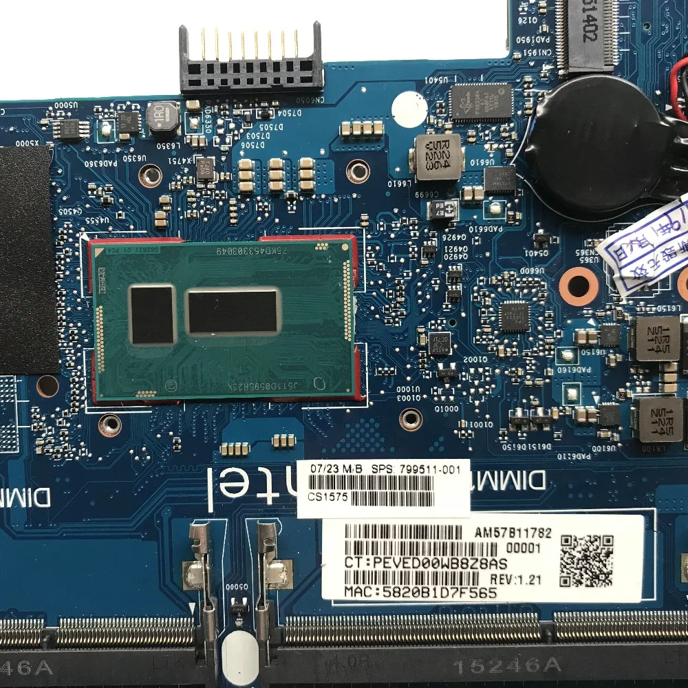 SZWXZY отлично подходит для HP 840 G2 850 799511 001 501 Материнская плата ноутбука I5 5300u DDR3