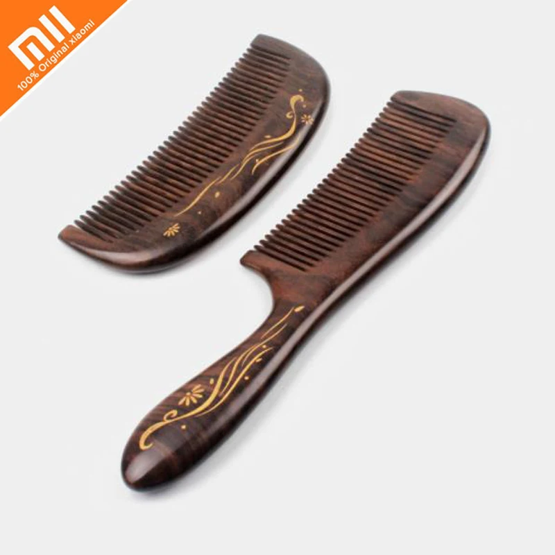 xiaomi mijia, натуральное дерево, сокровище, золото, ручная роспись, расческа, Антистатическая, черное дерево, окрашенная золото, ручная роспись, расческа, горячая распродажа