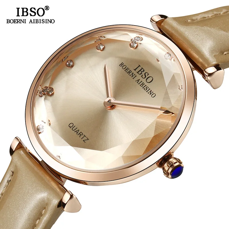 IBSO брендовые Модные женские наручные часы с кожаным ремешком Relogio Feminino роскошные