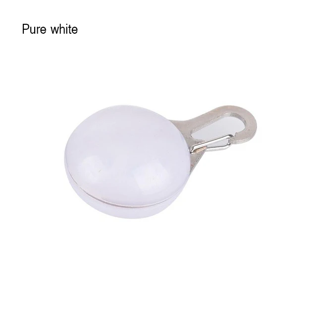 Pure white Ночной светодиодный фонарик для домашних животных, ошейник для кошек и собак, светящаяся подвеска, ожерелье для домашних животных, светящийся Яркий светящийся ошейник в темноте - Цвет: Pure white