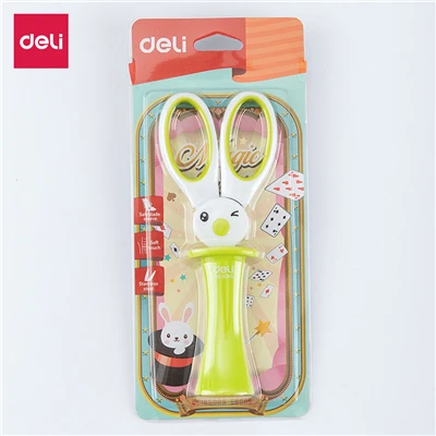 DELI школьные ножницы E6065 милые Kawaii Кролик DIY Дневник украшения ножницы ручной работы Ножницы Бумага для детей и студентов канцелярские принадлежности - Цвет: Цвет: желтый