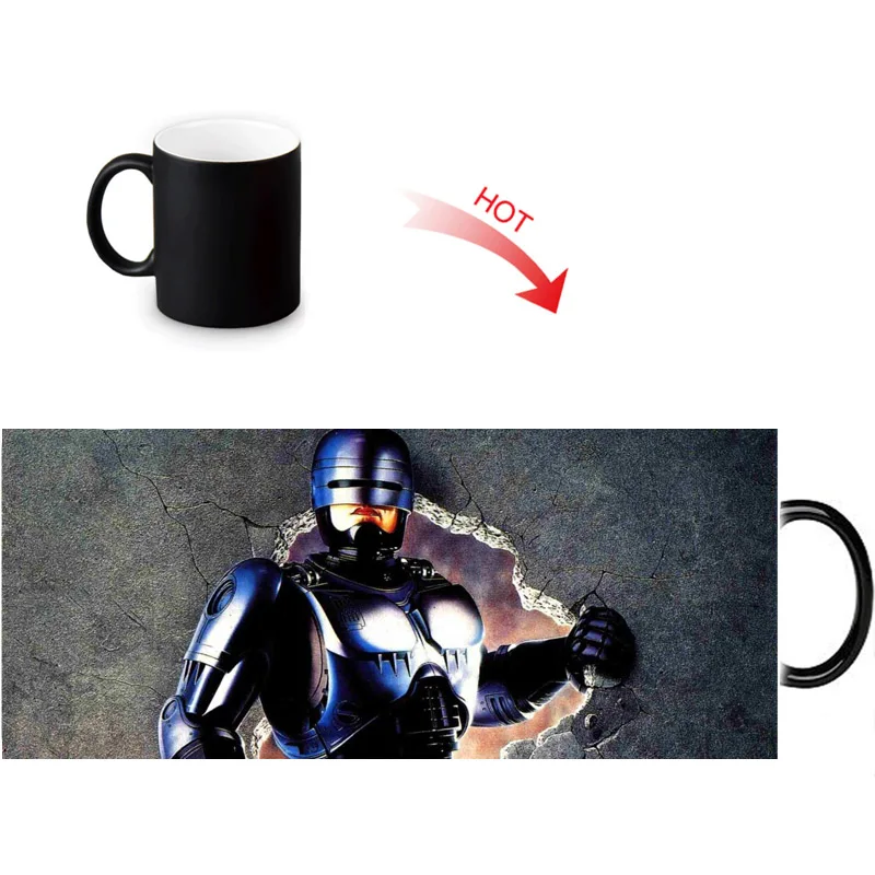 Robocop термоактивная кофейная кружка с изменяющимся цветом на заказ керамические