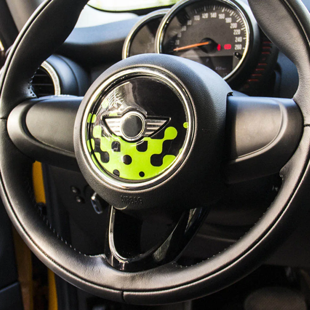 Фото Центральная наклейка на рулевое колесо Union Jack, наклейка, чехол для BMW MINI Cooper JCW F55 F56, украшение интерьера, автомобильный Стайлинг №5