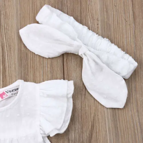 Платье с рукавами крылышками Canis однотонное платье для новорожденных девочек +