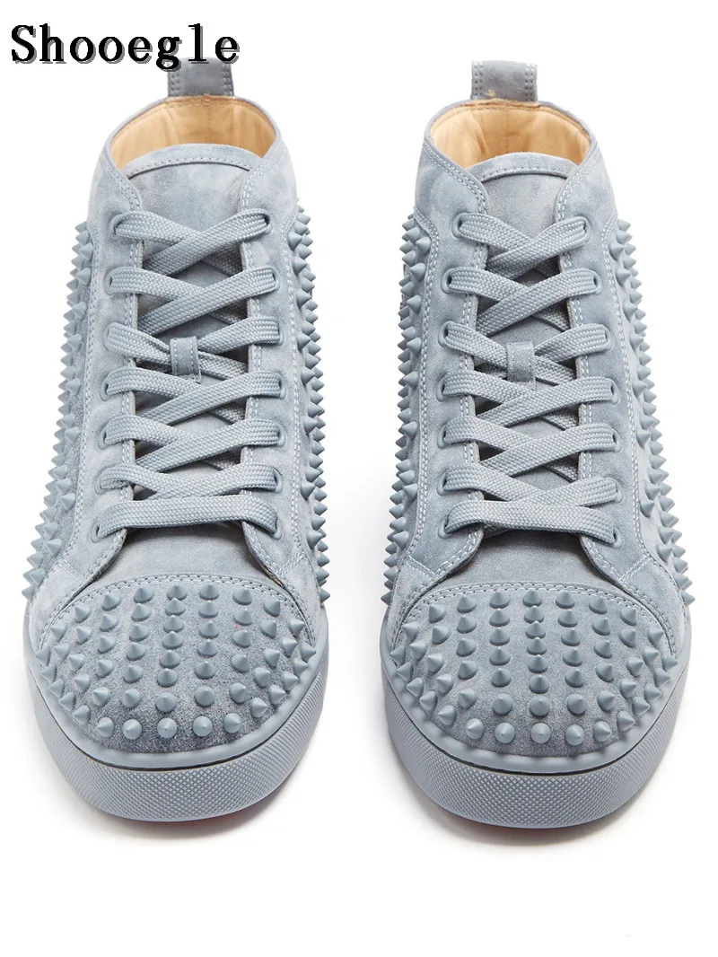 SHOOEGLE/модные Chaussure Homme мужские замшевые стильные кроссовки с шипами мужская обувь