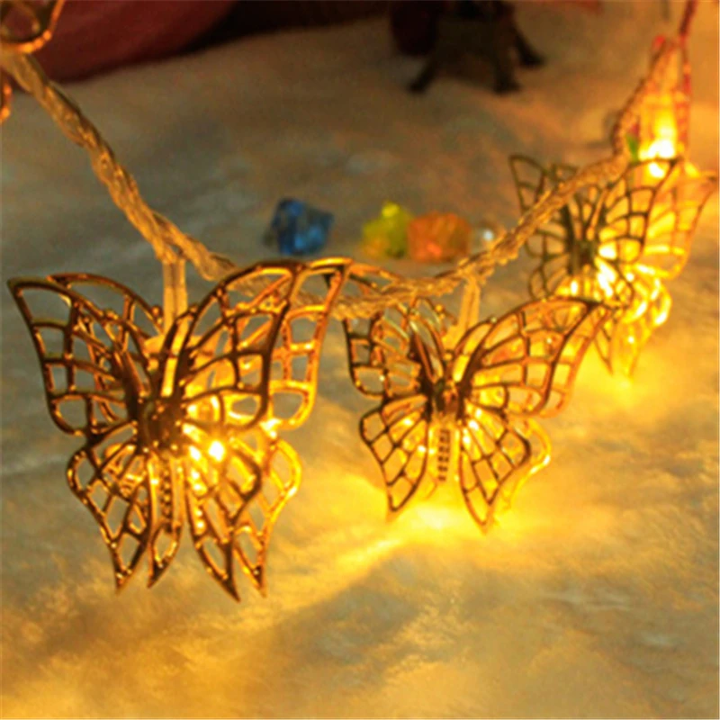 10 м 2016 новогодний светильник с большой золотой бабочкой светодиодный на