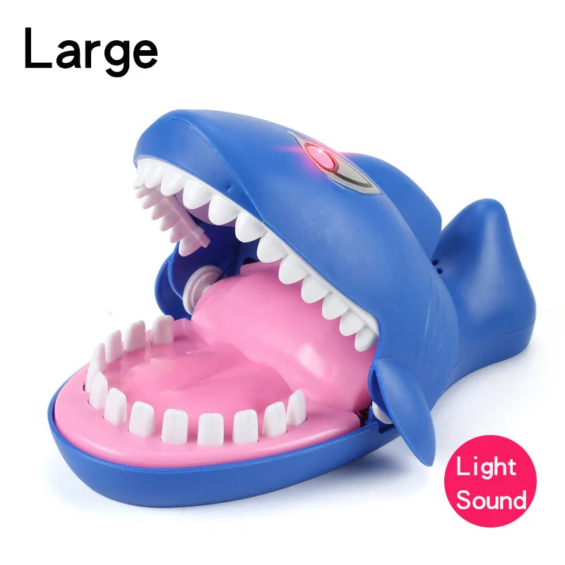 Large Shark Light Дети Большой крокодил, акула рот дантиста кусает за палец игра Новинка шутки дети мультфильм пиратский баррель семья трюк забавная игра - Цвет: Large Shark Light