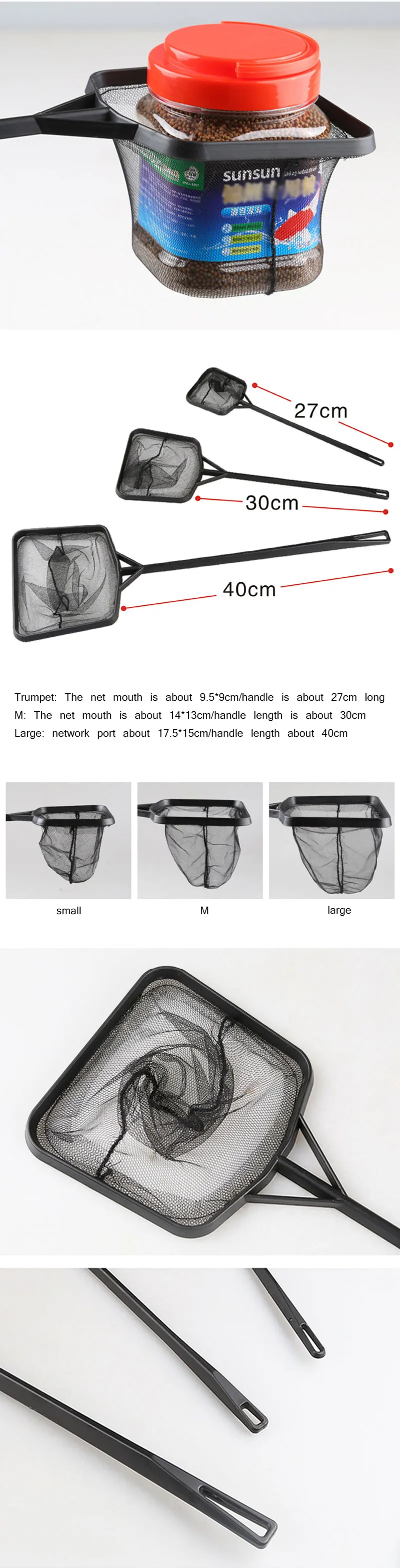 1pc useful portable long handle mesh pocket round square aquarium fish tank fishing net free shopping sale
